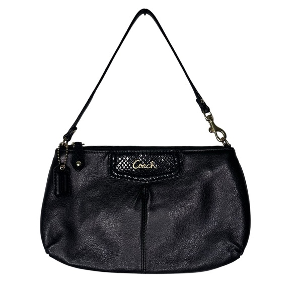 Coach Black Leather Shoulder Bag - Picture 1 of 12